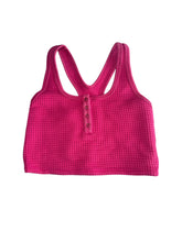 Katie J NYC tween girls cropped henley tank top XL(14)