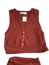 Free People Beach women’s 2pc Ruby cropped sweater tank & foldover pants set XS NEW