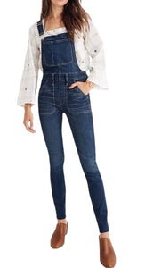 Madewell women’s Eco Edition skinny denim overalls S