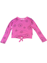 T2 Love girls knotted hem happy face top 8
