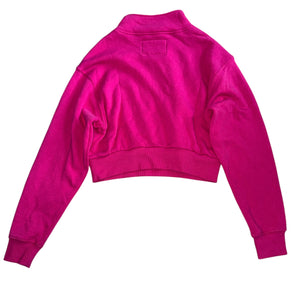 Katie J NYC tween girls Dylan three quarter zip cropped sweatshirt M(10)