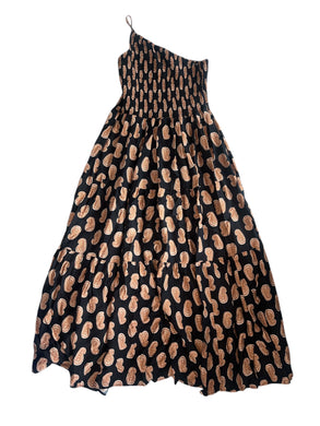 Moon River women’s one shoulder smocked maxi dress L