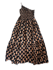 Moon River women’s one shoulder smocked maxi dress L