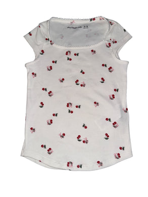 Abercrombie Kids girls cherry print cap sleeve tee 5-6