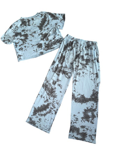 Pixie Lane girls 2pc tie dye cropped tee and lounge pants set 8