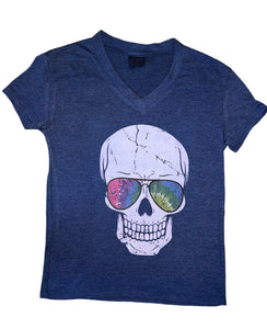 Firehouse girls skull graphic tee shirt S(fits 8-10)