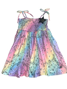 Pixie Lane girls smocked tie strap sundress 7 NEW