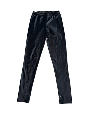 Pixie Lane girls hi shine black leggings 9-10