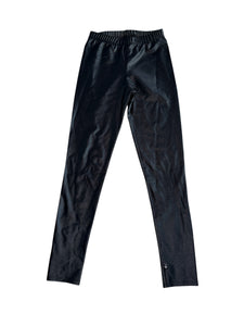 Pixie Lane girls hi shine black leggings 9-10