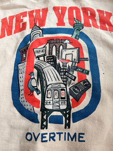 Overtime adult New York pullover hoodie sweatshirt M