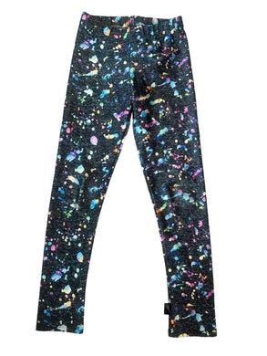 Pixie Lane girls splatter pattern high shine leggings 5