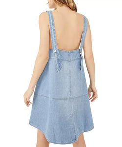 Free People women’s Pocket Full of Sunshine denim overall dress XS NEW