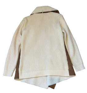 Anthropologie women’s Moth sherpa faux suede moto sweater XS NEW