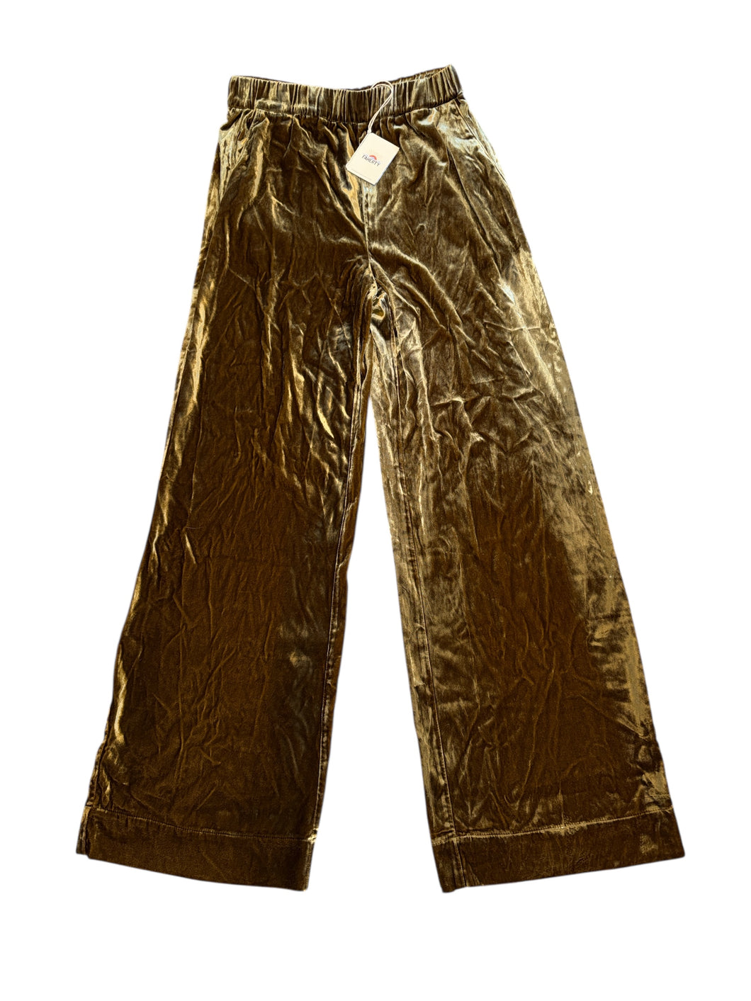 Faherty women’s Genevieve stretch silk velvet pants XS NEW