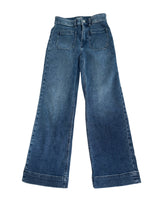 Faherty women’s stretch terry wide leg patch pocket jeans 25