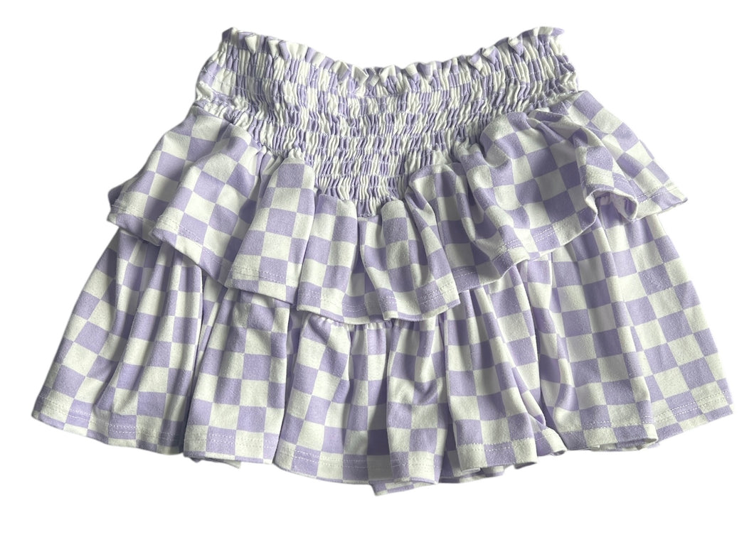 Sparkle By Stoopher girls smocked checkered skirt 8