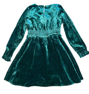 Crewcuts girls smocked velvet dress 8