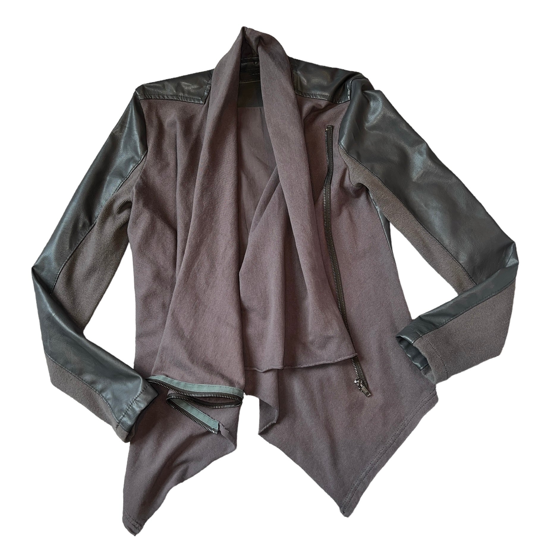 Blank NYC women s faux leather draped moto jacket S Makenna s Threads