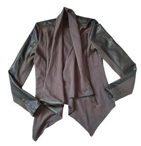 Blank NYC women’s faux leather draped moto jacket S