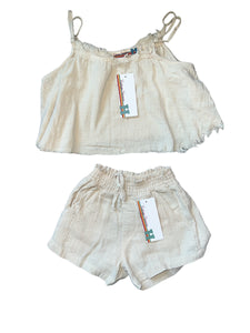 Vintage Havana girls 2pc gauzy tank & shorts set S(7-8) NEW