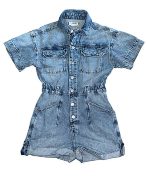 Free People women’s Marci denim shorttails romper XS