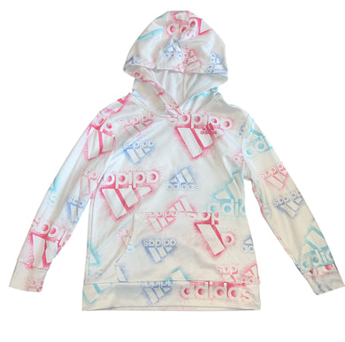 Adidas girls airbrush graphic logo active hoodie L(14)
