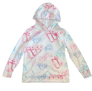 Adidas girls airbrush graphic logo active hoodie L(14)