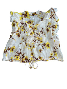 Free People Women’s Naya floral cropped blouse XS NEW