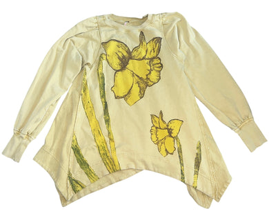 Free People women’s flowers sweatshirt tunic XS