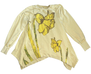 Free People women’s flowers sweatshirt tunic XS
