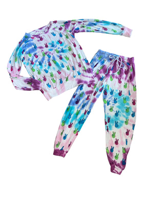 Chaser Brand girls 2pc Peace Out tie dye set L(top) & M(pant)