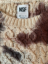 NSF women’s distressed cable knit oversized sweater P(XS)
