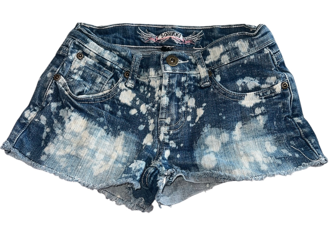 So Nikki girls bleach splattered jean shorts 7
