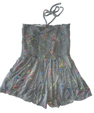 Flowers By Zoe girls smocked neon splatter romper 6x