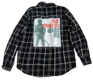 Women’s upcycled Bruce Springsteen flannel shirt S/M (read measurements)
