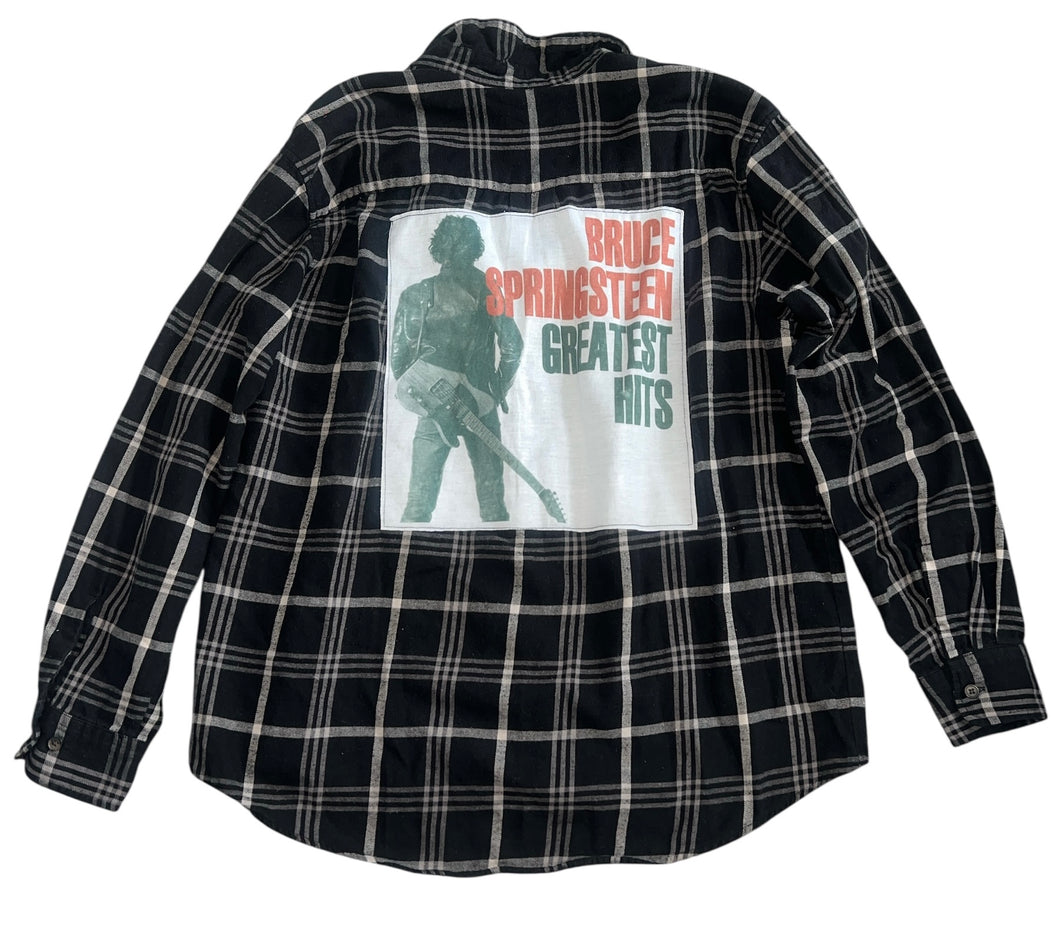 Women’s upcycled Bruce Springsteen flannel shirt S/M (read measurements)