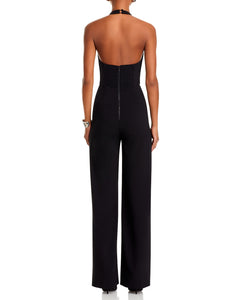 Alice + Olivia women’s Robin split wide leg halter jumpsuit sz 0 NEW