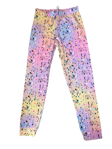 Pixie Lane girls waffle knit splatter jogger pants 11-12