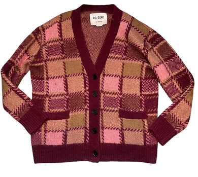 RE/DONE women’s 90’s plaid cardigan sweater S