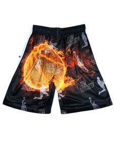 Flow Society youth Basketball flames graphic shorts XL