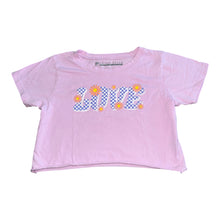 Prince Peter girls checkered LOVE cropped tee L(12-14)