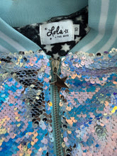 Lola & The Boys girls icy ombre sequin bomber jacket 10