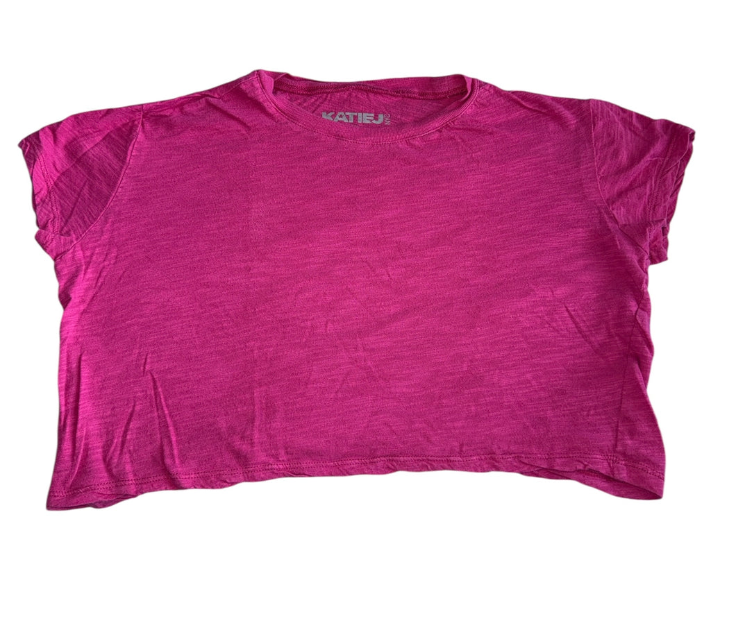 Katie J NYC tween girls cropped round neck tee XL(14)