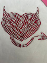 Edikted juniors/women’s rhinestone devil heart crop tee L NEW