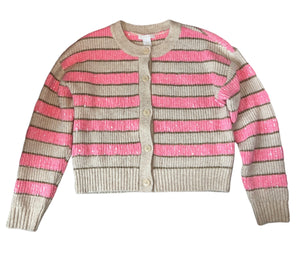 Design History women’s sequin striped sweater cardigan L