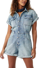 Free People women’s Marci denim shorttails romper XS