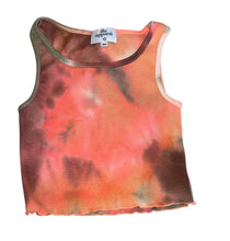 SLS Apparel girls tie dye cropped racerback tank top M(10-12)