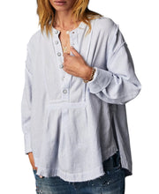 We The Free by Free People women’s pinstripe raw edge top XS