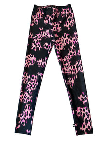 Pixie Lane girls leopard high shine leggings 9-10