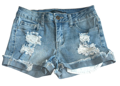Contraband girls ripped cuffed jean shorts 14